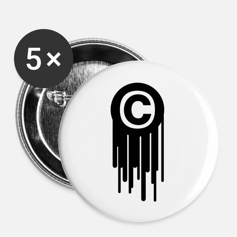 Copyright - Buttons groß 56 mm (5er Pack) - Weiß