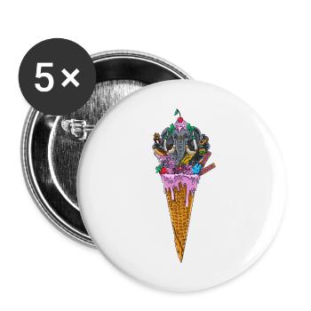Meltinggod - Buttons groß 56 mm (5er Pack) - Weiß - Vorne