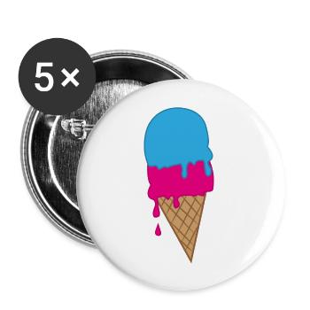 ice creme - Buttons groß 56 mm (5er Pack) - Weiß - Vorne
