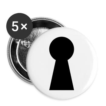 Trou de serrure 1c - Lot de 5 grands badges (56 mm) - blanc - Devant