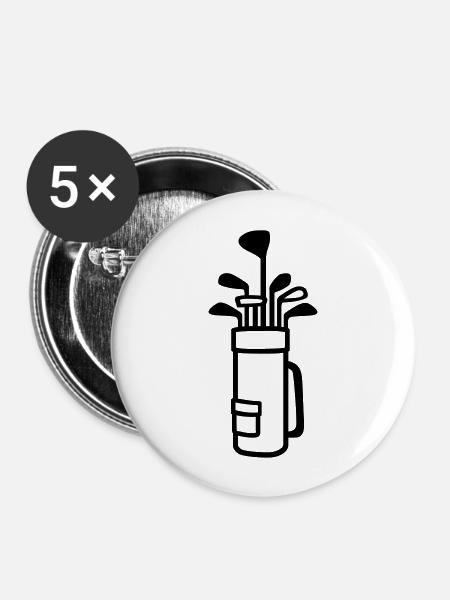 Golf bag - Buttons groß 56 mm (5er Pack) - Weiß