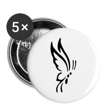 Schmetterling - Buttons groß 56 mm (5er Pack) - Weiß - Vorne