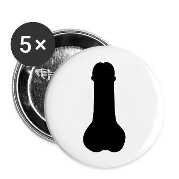 Schwanz - Buttons groß 56 mm (5er Pack) - Weiß - Vorne