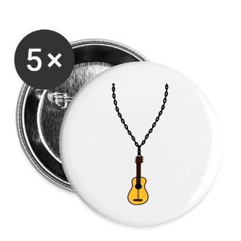 necklace jewelry guitar learn play song cool - Buttons large 2.2''/56 mm (5-pack) - white - Front