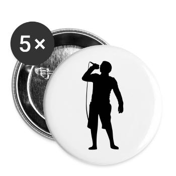 Mann Mikro - Buttons groß 56 mm (5er Pack) - Weiß - Vorne