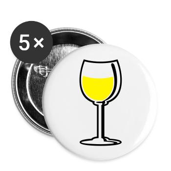 Weinglas / wine glass (a, 2c) - Buttons groß 56 mm (5er Pack) - Weiß - Vorne