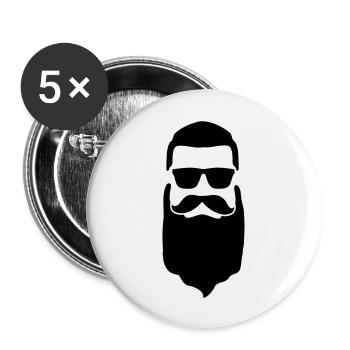 beard - Buttons large 2.2''/56 mm (5-pack) - white - Front