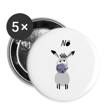 Der Esel sagt Nö - Buttons groß 56 mm (5er Pack) - Weiß - Vorne