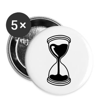 sekundenglas sanduhr zeit laeuft ab anzeige fallen - Buttons groß 56 mm (5er Pack) - Weiß - Vorne