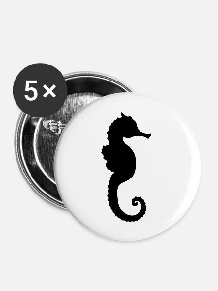 seepferd - Buttons groß 56 mm (5er Pack) - Weiß