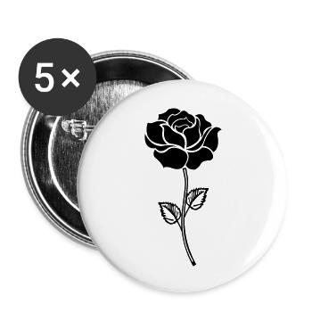 rose_black - Buttons groß 56 mm (5er Pack) - Weiß - Vorne