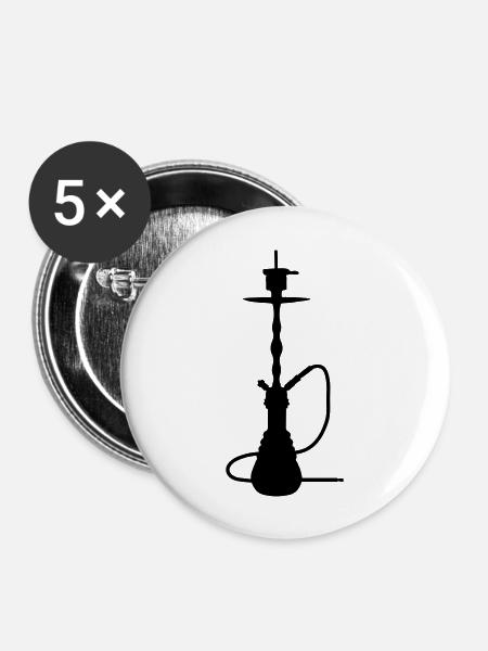 shisha silhouette - Buttons groß 56 mm (5er Pack) - Weiß
