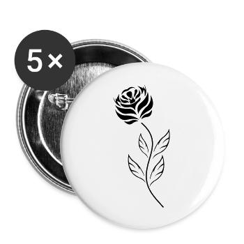 black_rose - Buttons groß 56 mm (5er Pack) - Weiß - Vorne
