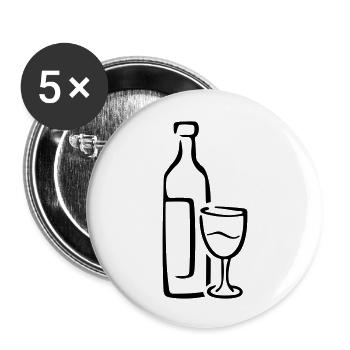 wine glas bottle - Buttons groß 56 mm (5er Pack) - Weiß - Vorne