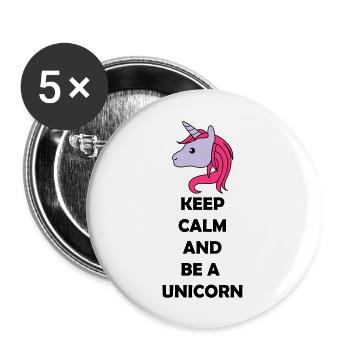 be_a_unicorn_02 - Lot de 5 grands badges (56 mm) - blanc - Devant