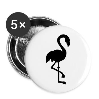 flamingo_001 - Lot de 5 grands badges (56 mm) - blanc - Devant