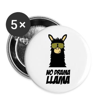 drama_llama_002 - Lot de 5 grands badges (56 mm) - blanc - Devant