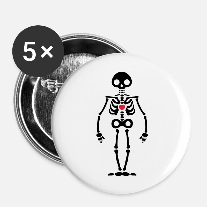 skeleton - Buttons large 2.2''/56 mm (5-pack) - white