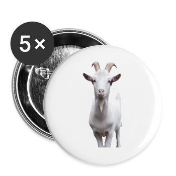 White Mountain Goat Portrait - Buttons large 2.2''/56 mm (5-pack) - white - Front