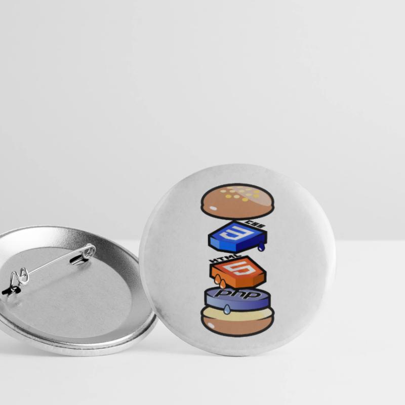Programmeur informatique en Html, Css et Php Lot de 5 grands badges (56 mm)