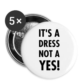 Prevention of sexual violence - no means no! - Buttons large 2.2''/56 mm (5-pack) - white - Front