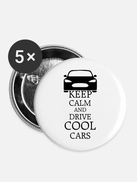 Car Auto - Buttons groß 56 mm (5er Pack) - Weiß