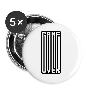 GAME OVER - BIG MONOGRAM - Buttons large 2.2''/56 mm (5-pack) - white - Front