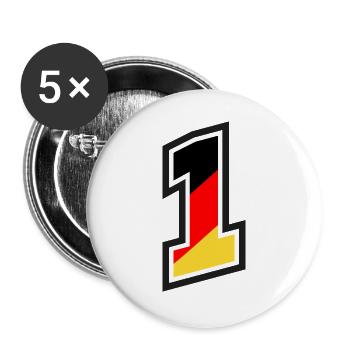 1 numéro de maillot couleurs Allemagne - Lot de 5 grands badges (56 mm) - blanc - Devant