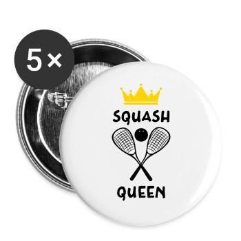 La Reine du Squash - Squash Queen - Buttons large 2.2''/56 mm (5-pack) - white - Front