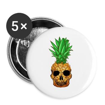 ananas punk - Lot de 5 grands badges (56 mm) - blanc - Devant