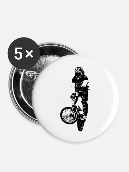 bmx - Buttons groß 56 mm (5er Pack) - Weiß