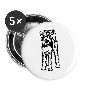 Riesenschnauzer - Buttons groß 56 mm (5er Pack) - Weiß - Vorne