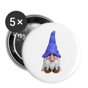 Christmas Funny Gnomes - Buttons large 2.2''/56 mm (5-pack) - white - Front