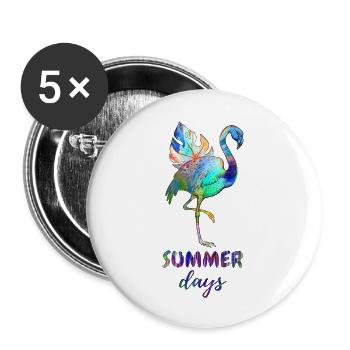 Summer time - Buttons large 2.2''/56 mm (5-pack) - white - Front