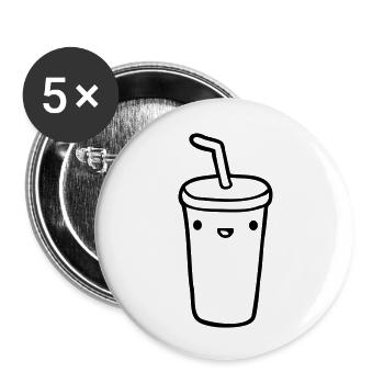 Face Mug - Buttons large 2.2''/56 mm (5-pack) - white - Front