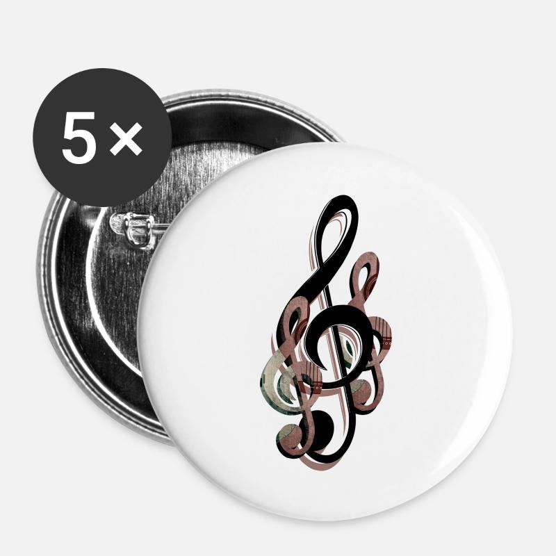 Clef - Buttons large 2.2''/56 mm (5-pack) - white