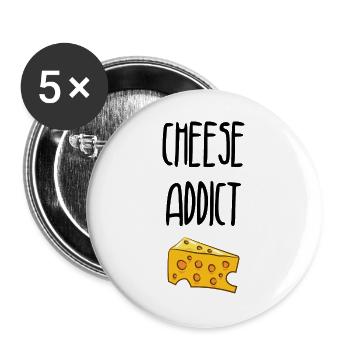 Käsesüchtiger / Käsesüchtiger - Buttons groß 56 mm (5er Pack) - Weiß - Vorne