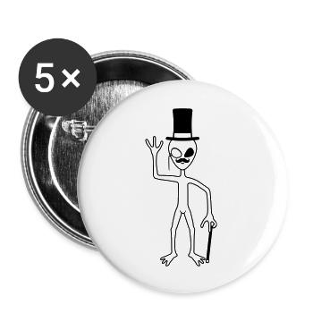 Mr. Alien waves friendly - Buttons large 2.2''/56 mm (5-pack) - white - Front