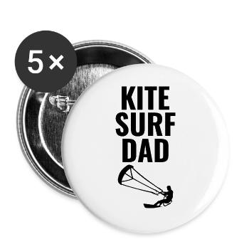 Kitesurfing Kiteboarding Kiteboarder Kitesurf Dad - Buttons large 2.2''/56 mm (5-pack) - white - Front