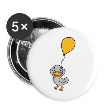 Balloon little cute duckling - Buttons large 2.2''/56 mm (5-pack) - white - Front
