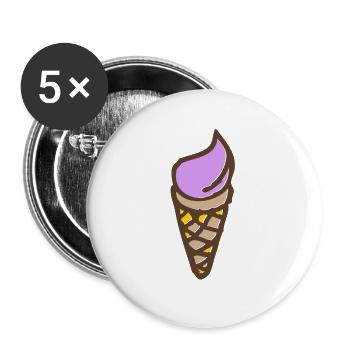 Eis - Softeis - Buttons groß 56 mm (5er Pack) - Weiß - Vorne