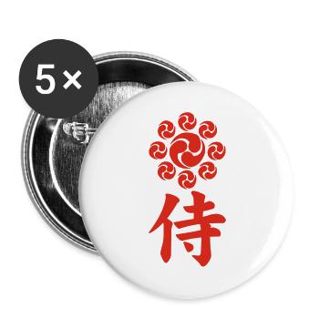 Samurai-Emblem des Uesugi-Clans (rot) - Buttons groß 56 mm (5er Pack) - Weiß - Vorne