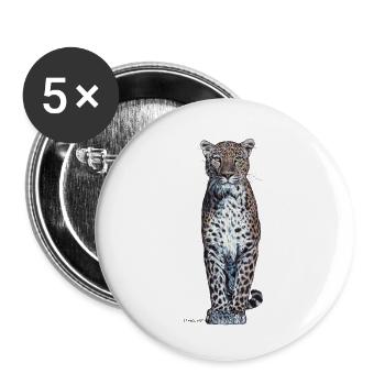 Panther - Buttons groß 56 mm (5er Pack) - Weiß - Vorne