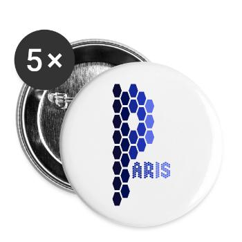 Paris - Lot de 5 grands badges (56 mm) - blanc - Devant