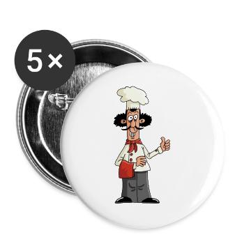 Chef - Buttons large 2.2''/56 mm (5-pack) - white - Front