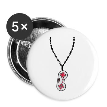 Halskette Schmuck alter Controller - Buttons groß 56 mm (5er Pack) - Weiß - Vorne