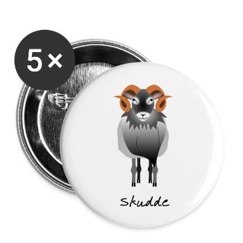 Skudde grau - Buttons groß 56 mm (5er Pack) - Weiß - Vorne
