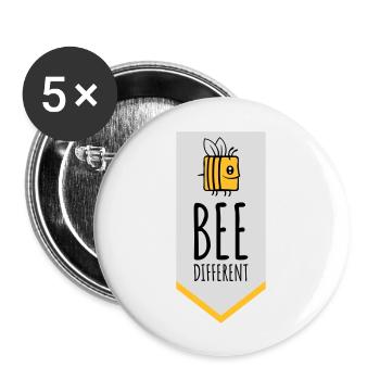 bee different saying quote - Buttons large 2.2''/56 mm (5-pack) - white - Front