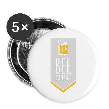 bee different saying quote - Buttons large 2.2''/56 mm (5-pack) - white - Front