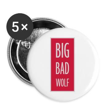 Citation du Grand Méchant Loup - Lot de 5 grands badges (56 mm) - blanc - Devant